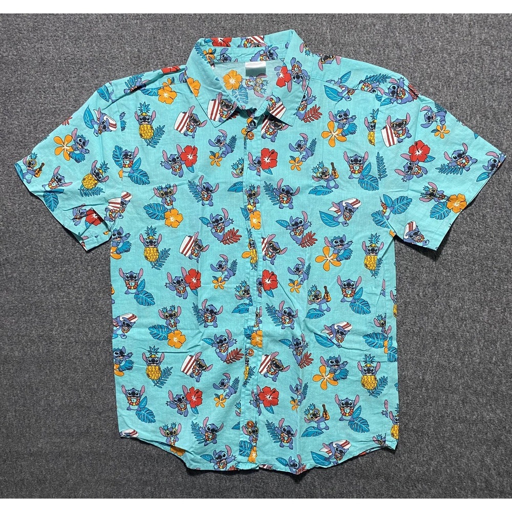 Disney's Stitch Short Sleeve Button Down Size 18/20
